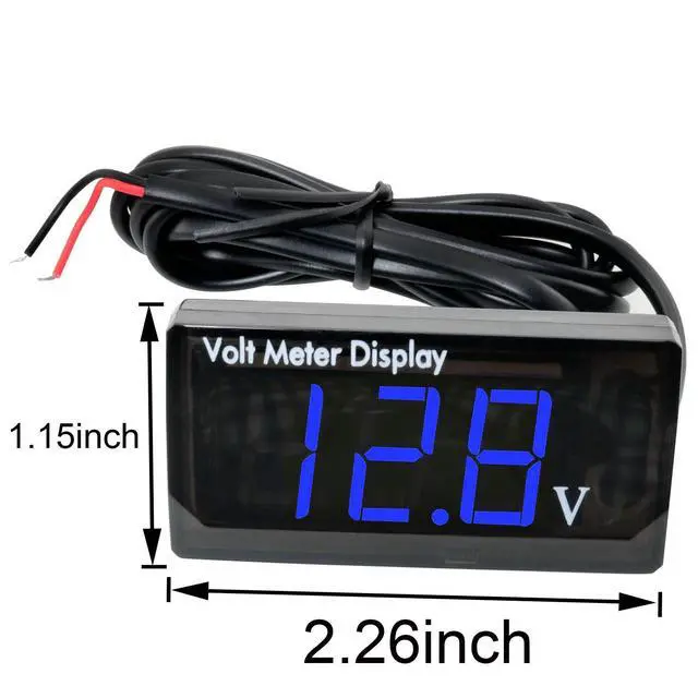 Alt view image 4 of 6 - LED Digital Display Voltmeter Blue DC 12V Waterproof LED Digital Display Voltmeter for Car Battery Voltage Monitor