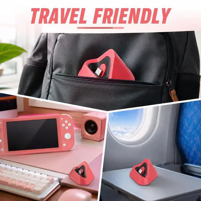 Alt view image 5 of 7 - Charging Dock for Nintendo Switch Lite, Portable USB-C Charger Stand for Switch Lite, Compact Play-and-Charge Docking Station, Coral Pink