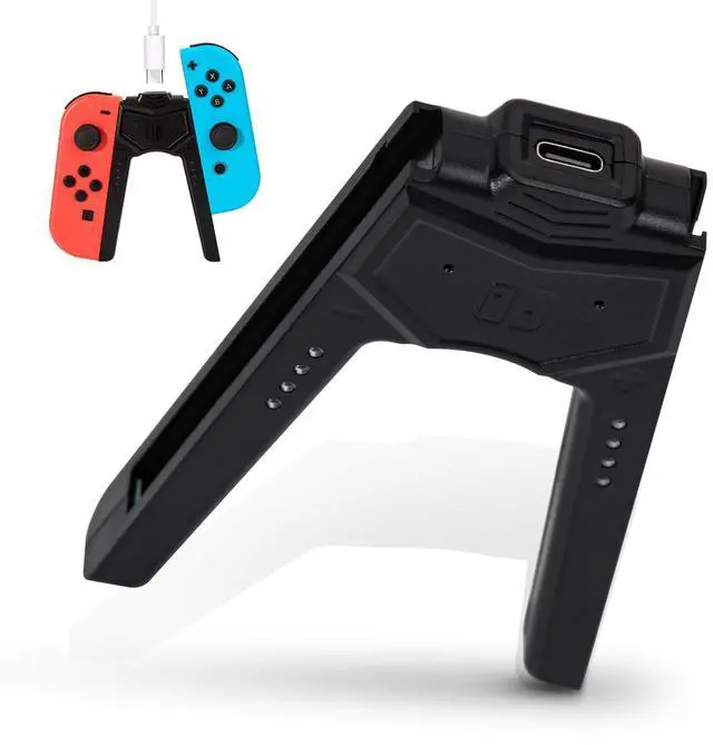 Main image of Joy-Con Charging Grip 1PCS for Switch/OLED, 6.6ft USB-C Cable & Dual Charger - Play While Charging, Shaped Ergonomic Handle with | Black