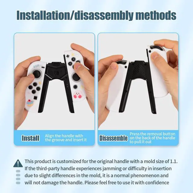 Alt view image 6 of 6 - Joy-Con Charging Grip 1PCS for Switch/OLED, 6.6ft USB-C Cable & Dual Charger - Play While Charging, Shaped Ergonomic Handle with | Black