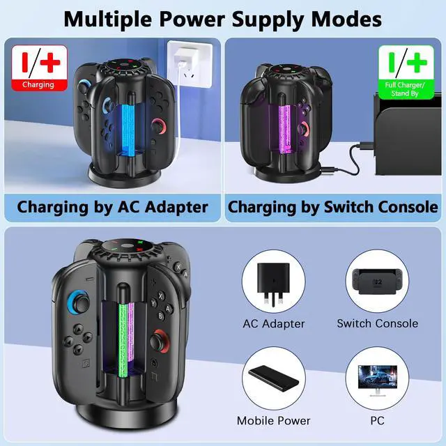 Alt view image 4 of 7 - Charging Dock for Nintendo Switch 2 Joycon(2025), Switch 2 Charger Station