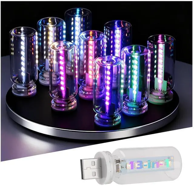 Main image of Car USB Night Light with 13-in-1 Design,Touch Adjustable USB Car Light with 7 Colors & 13 Modes,Portable LED Cars USBs Lights for Creating Atmosphere Cars Interior Accessories
