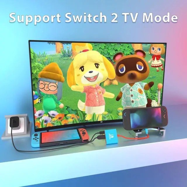 Alt view image 3 of 6 - Switch Dock Switch Docking Station for Nintendo, Portable Switch2 TV Adapter Support 4K/60HZ TV Mode Compatible Steam Deck/Switch OLED, Travel Dock with HDMI2.0 USB3.0 Port