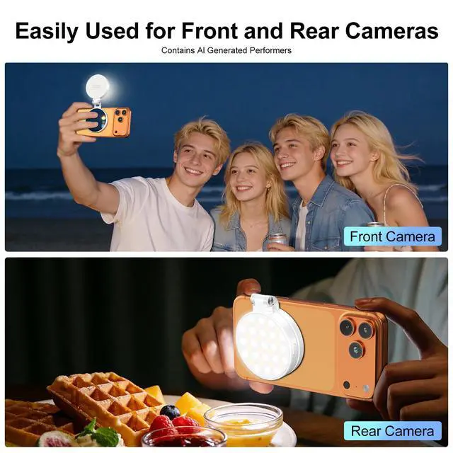 Alt view image 7 of 7 - Magnetic Selfie Light, Extendable Phone Ring Light with Mirror