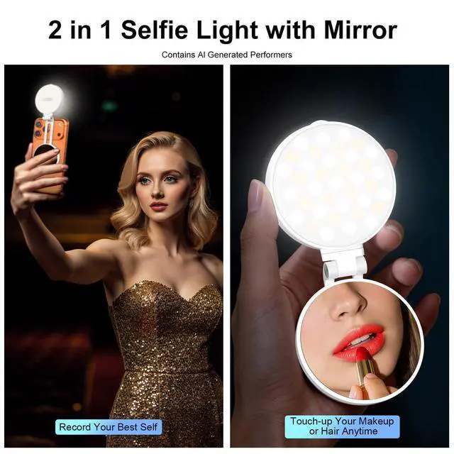 Alt view image 3 of 7 - Magnetic Selfie Light, Extendable Phone Ring Light with Mirror