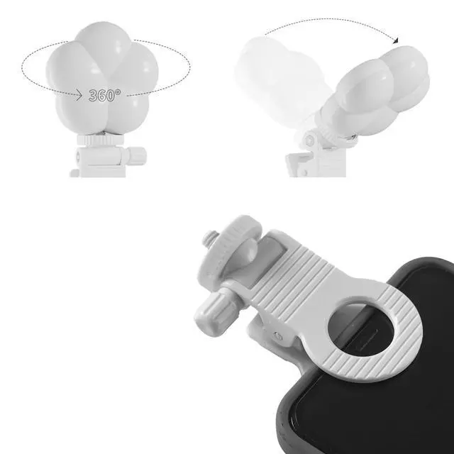 Alt view image 5 of 7 - 3 Pack Selfie Light Clip Replacement with 1/4''-20 Thread Screw Connector Monitor Webcam Mount Clamp Holder for Rechargeable Phone Light Clip Portable Phone Fill Lights Photography Lights