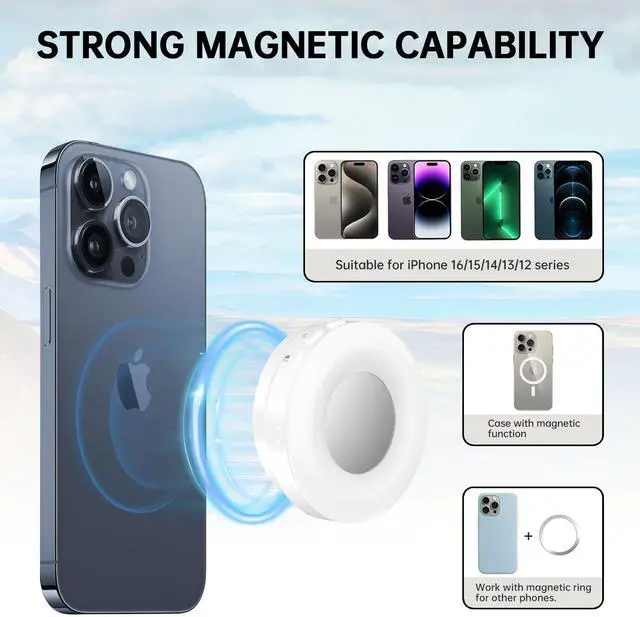 Alt view image 5 of 7 - Magnetic Selfie Light, Phone Selfie Ring Light Compatible with iPhone Magsafe, 3-in-1 Magnetic Beauty Selfie Light for Phones with Mirror for Selfies/Photography/TikTok/Zoom Calls/Video Conference
