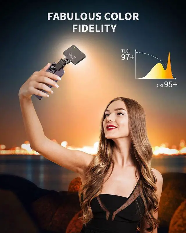 Alt view image 2 of 6 - Metal Selfie Light - Rechargeable Clip-on Ultra-Thin Phone Light with Stepless Dimming, iPhone Light for Makeup, Video Conference, Compatible with iPhone, Android, iPad, Laptop (2000mAh)