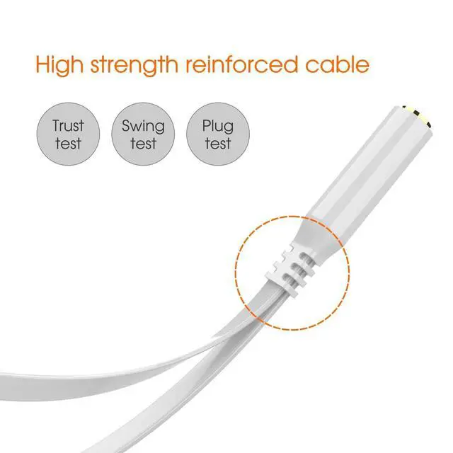 Alt view image 5 of 7 - Headphone Splitter 3.5mm, Audio Splitter 2 Female to 1 Male, Y Splitters Cable for Headset Xbox PS4 Headset Microphone Computer Gaming Speaker PC Laptop, White