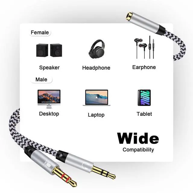 Alt view image 7 of 7 - Headphone Splitter for PC, 3.5mm Splitter Female for 2 Dual 3.5mm Male 2 in 1 Mic Audio Splitte,Aux Microphone Y Splittor Cable Headset Jack Adapter Dongle Cord for PC Gaming Speaker Laptop Computer