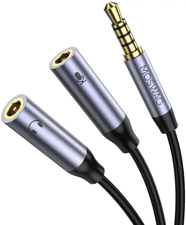 Main image of 3.5mm TRRS Headphone Splitter, 1 Male to 2 Female Mic Audio Y Cable