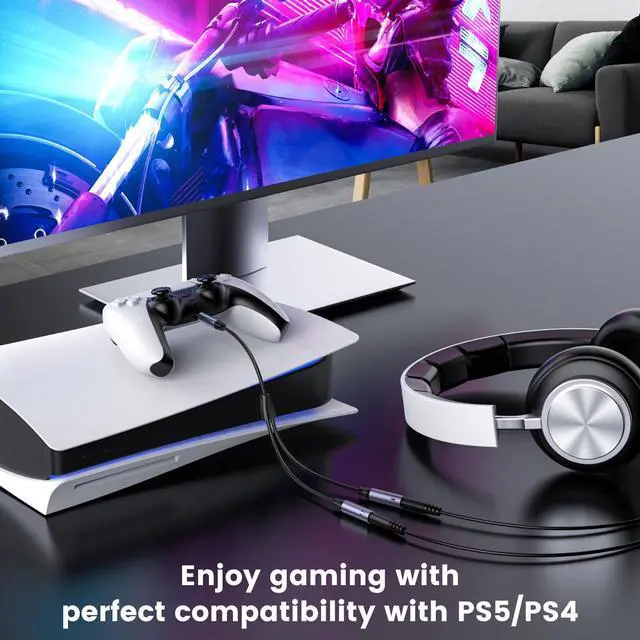 Alt view image 5 of 6 - 3.5mm TRRS Headphone Splitter, 1 Male to 2 Female Mic Audio Y Cable