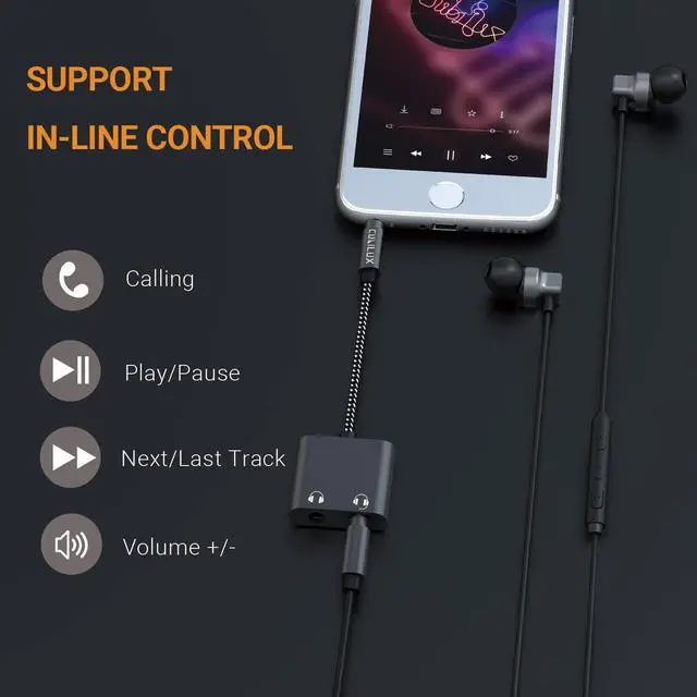 Alt view image 4 of 5 - 3.5mm to Double Audio Jack Headphone Sharing Splitter Compatible with MacBook iPad iPod, Smartphone, Computer, Laptop, Tablet, MP3, 2-Way 3.5 mm Earphone Ports Adapter, Dual Headsets Connector