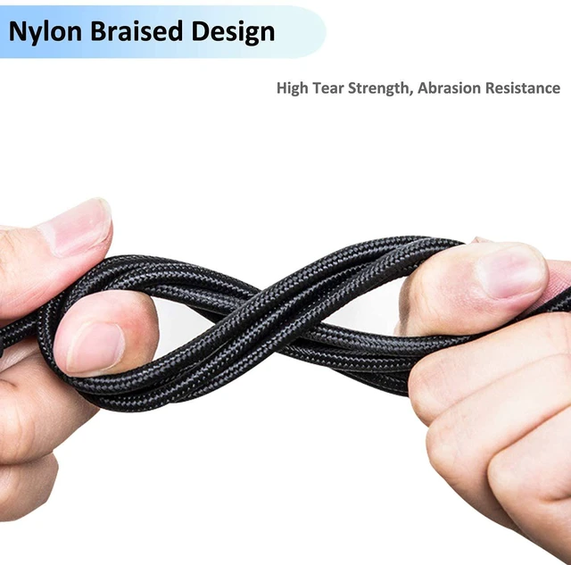 Alt view image 6 of 7 - Replacement for Astro A40 Cord, A10 Headset Cable Braided Wire, 6.5 Feet/2.0 M Volume Control Cable Compatible with Astro A40TR/A40/A10 Gaming Headsets Cord