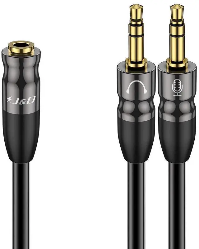 Main image of 0.65 Feet Headphone Splitter Cable, 3.5mm Female to Dual 3.5mm Male Mic Splitter for PC, Laptop, Smartphone
