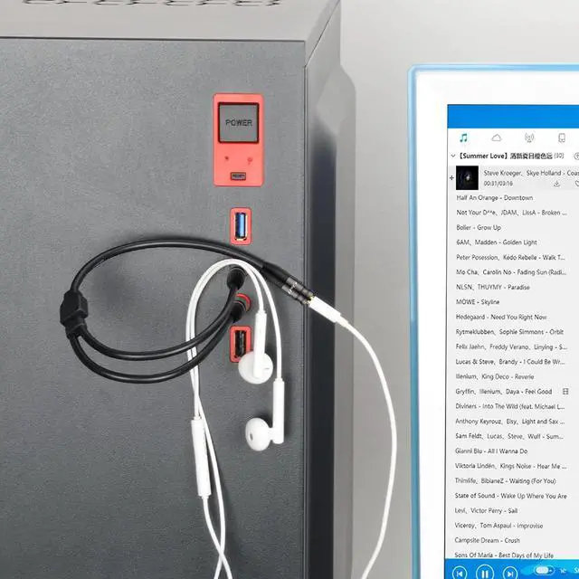 Alt view image 5 of 7 - 0.65 Feet Headphone Splitter Cable, 3.5mm Female to Dual 3.5mm Male Mic Splitter for PC, Laptop, Smartphone