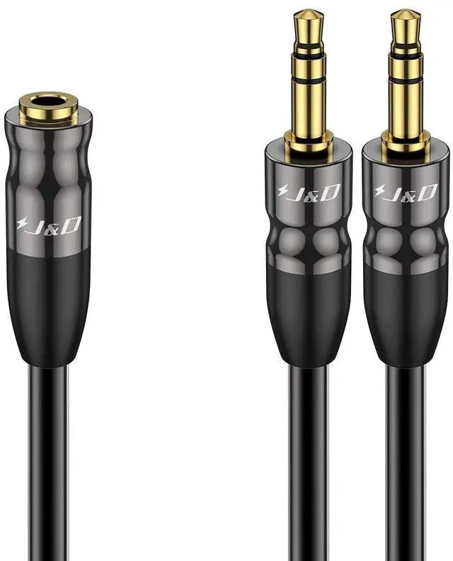 Main image of 3.5 mm to 2X 3.5 mm Cable, Gold Plated Joint Copper Shell Heavy Duty 3.5mm 1/8 inch TRS Female to Dual 3.5 mm 1/8 inch TRS Male Y-Splitter Stereo Audio Adapter Cable, 0.65 Feet