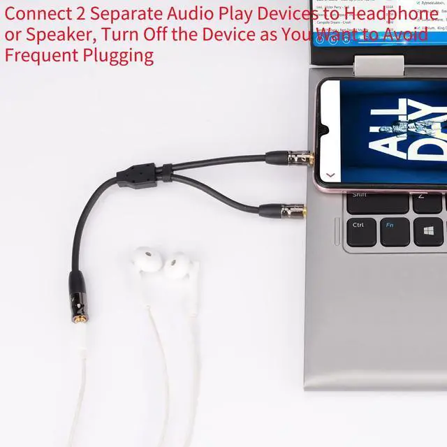 Alt view image 5 of 7 - 3.5 mm to 2X 3.5 mm Cable, Gold Plated Joint Copper Shell Heavy Duty 3.5mm 1/8 inch TRS Female to Dual 3.5 mm 1/8 inch TRS Male Y-Splitter Stereo Audio Adapter Cable, 0.65 Feet