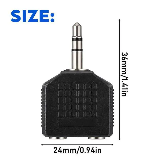 Alt view image 2 of 7 - 3.5mm (1/8 Inch) Headphone Jack Y Splitters, 3 PCS Audio Splitter Adapter Mono Audio Male Connector to 2 Female Jack Adapters Converter, 1 Male to 2 Female Audios Jacks Allows to-Listen to-1 Source