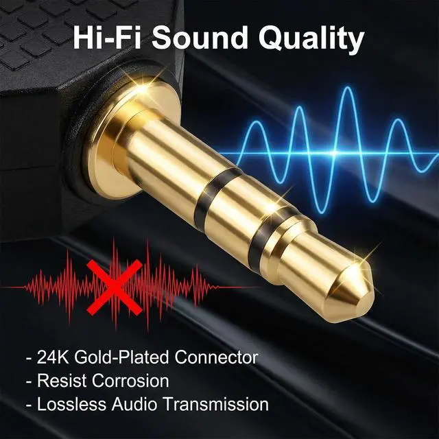 Alt view image 5 of 7 - 3.5mm (1/8 Inch) Headphone Jack Y Splitters, 3 PCS Audio Splitter Adapter Mono Audio Male Connector to 2 Female Jack Adapters Converter, 1 Male to 2 Female Audios Jacks Allows to-Listen to-1 Source