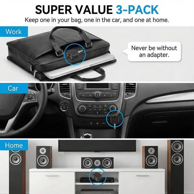 Alt view image 6 of 7 - 3.5mm (1/8 Inch) Headphone Jack Y Splitters, 3 PCS Audio Splitter Adapter Mono Audio Male Connector to 2 Female Jack Adapters Converter, 1 Male to 2 Female Audios Jacks Allows to-Listen to-1 Source