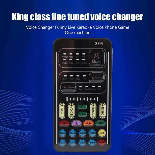 Alt view image 6 of 7 - Voice Changer Device, Universal I9 Portable Voice Changer Set,Live Broadcast Voice Disguiser Set Recording Mini Sound Card, 8 Different Sounds Sound Effects for Game Anchor Recording Computer