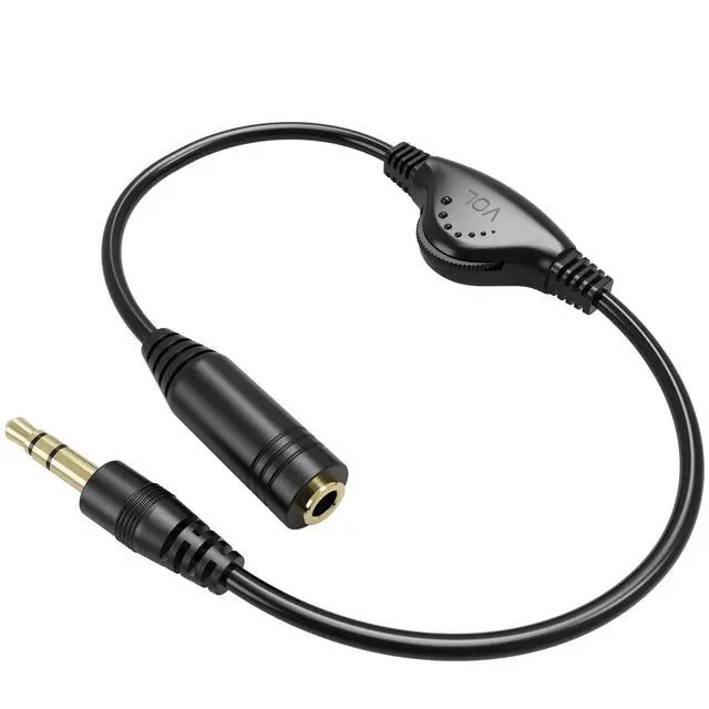 Alt view image 5 of 7 - 3.5mm Headphone Extension Cables, 2pcs 3.5mm Male to Female Stereo Audio Extension Cord with Volume Adjustment Control for Smartphone Tablets MP3 Players - 10inch