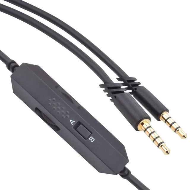 Alt view image 3 of 7 - 3.3ft Auxiliary Gaming Cable for Astro A10 A40 A30 A50 Headsets, Compatible with Xbox One PS4 PC Mobile, Black, Male-to-Male 3.5mm Jack, Tangle Free