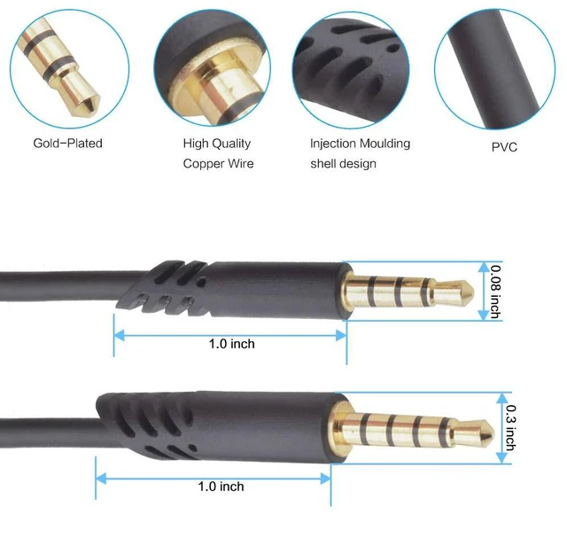 Alt view image 6 of 7 - 3.3ft Auxiliary Gaming Cable for Astro A10 A40 A30 A50 Headsets, Compatible with Xbox One PS4 PC Mobile, Black, Male-to-Male 3.5mm Jack, Tangle Free