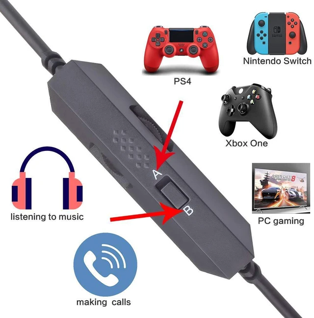 Alt view image 7 of 7 - 3.3ft Auxiliary Gaming Cable for Astro A10 A40 A30 A50 Headsets, Compatible with Xbox One PS4 PC Mobile, Black, Male-to-Male 3.5mm Jack, Tangle Free