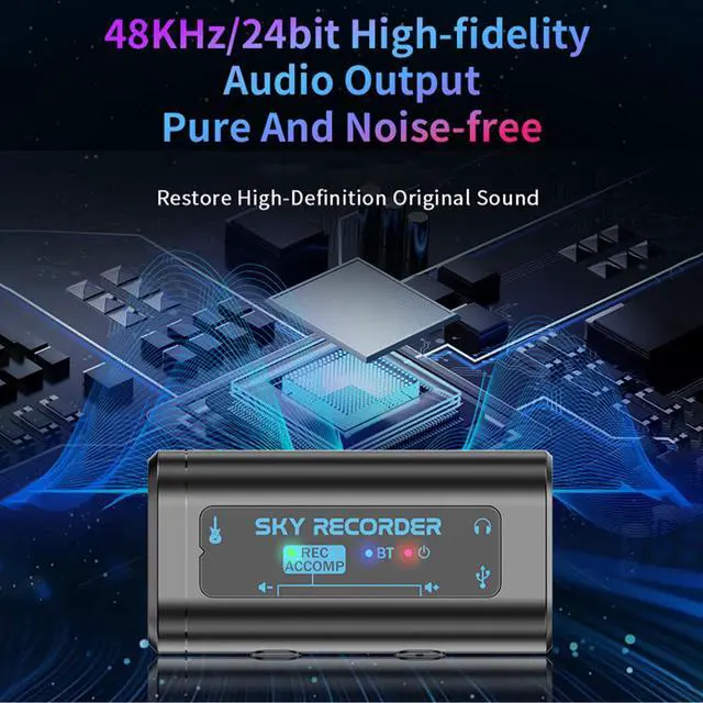Alt view image 3 of 7 - Audio Interface for Guitar Plug and Play,Portable Internal Recording Sound Card with 48khz 24bit High Definition Audio Output for Live Streaming,Smartphone,Tablets