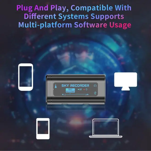 Alt view image 7 of 7 - Audio Interface for Guitar Plug and Play,Portable Internal Recording Sound Card with 48khz 24bit High Definition Audio Output for Live Streaming,Smartphone,Tablets