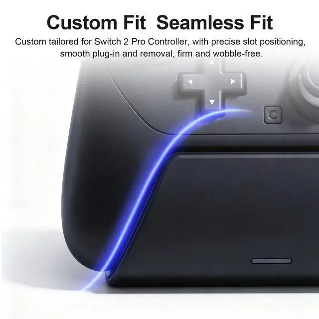 Alt view image 2 of 7 - Charging Dock Station with Adapter for Nintendo Switch 2 Pro Controller, Charging Base Stand with Indicator Light Fast Charge & Overcharge Protection Charger Mount Support