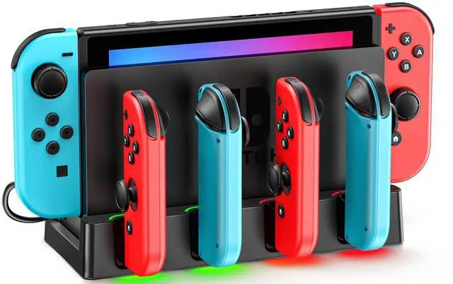 Main image of Switch Charging Dock for Joycons, Controller Charger Station for Nintendo Switch/OLED Model, 2 Hour Joycon Charger, Storage & Organization Charging Stand for TV Dock Station, for Mac Compatible Game