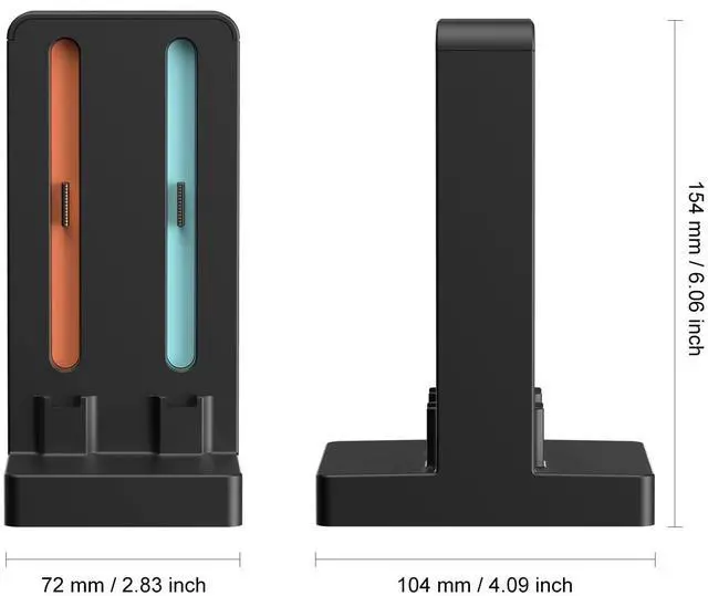 Alt view image 4 of 7 - Joycon Charger Dock for 4 Switch Controllers, Charger Dock Compatible with Nintendo Switch & OLED Model Joycons, Joycon Charger Stand Station with Charging Cable