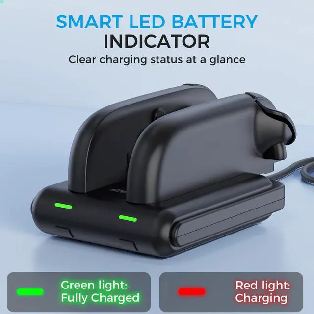 Alt view image 4 of 7 - Controller Charging Dock for Switch 2, Fast Charging Station with LED Indicator, Overvoltage Protection, Non-Slip Base, Gamepad Organizer Stand (Dual Charger)