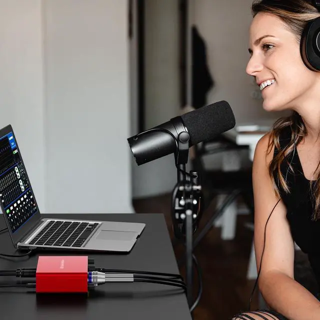 Alt view image 5 of 7 - USB Audio Interface, 2-In-2-Out USB-C External Sound Card, 24Bit/192kHz 48V Phantom Power Zero-Latency Monitor for Podcast Live Stream Vocal Guitar Recording
