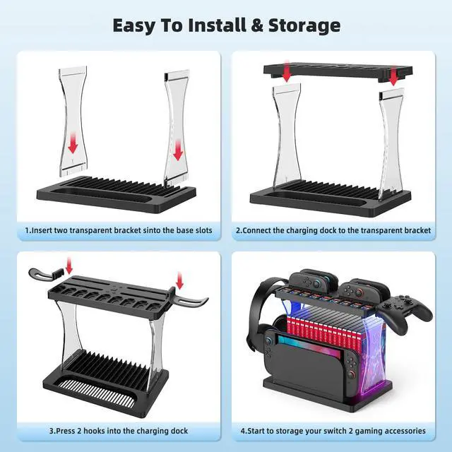 Alt view image 6 of 6 - Switch 2 Accessories Organizer, Charging Dock