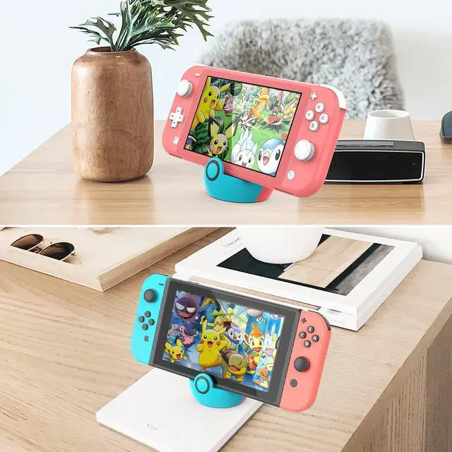 Alt view image 7 of 7 - Switch Charging Dock for Nintendo Switch/Lite/OLED,Portable Carrying Charging Station with Classic Colors Neon Blue & Neon Red