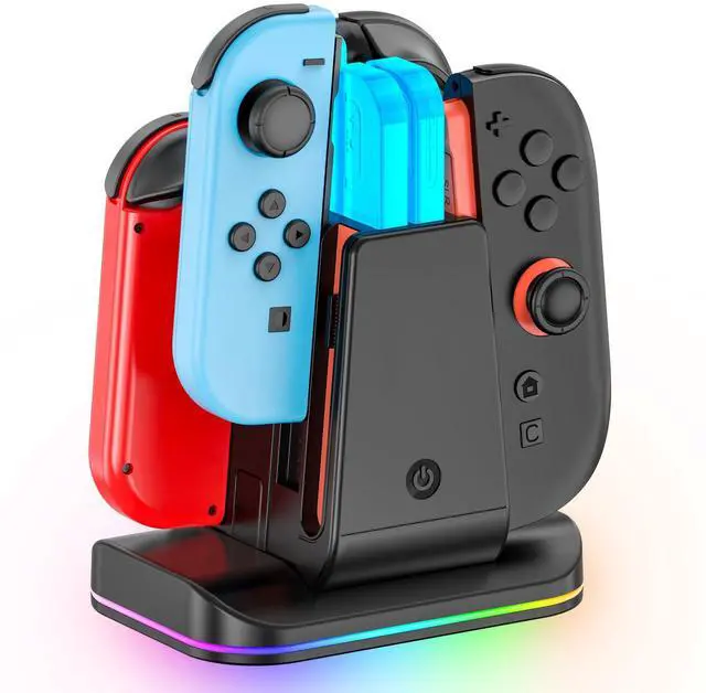 Main image of Switch 1/2 Controller Charger for Nintendo Switch 1/ OLED Joycon, Charging Docking Station, Storage Stand with Charge Cable2-in-1 Charger Dock for Joy con 2/1 Accessories
