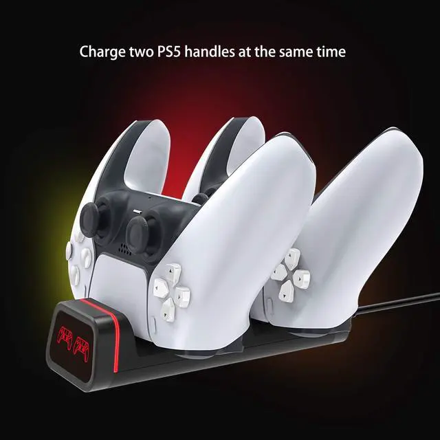 Alt view image 2 of 7 - 2-in-1 Fast Charging Dock for Switch Pro/PS5/Xbox Series X Controllers, Smart LED Indicator, Safe Charging with Overcharge Protection with USB-C Cable