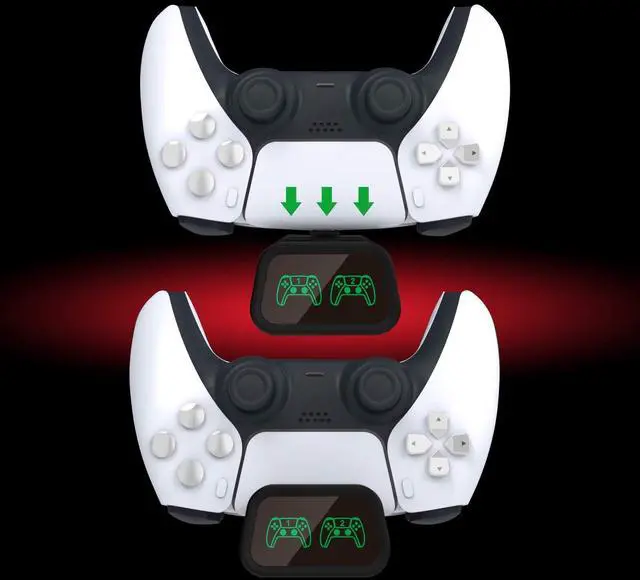 Alt view image 4 of 7 - 2-in-1 Fast Charging Dock for Switch Pro/PS5/Xbox Series X Controllers, Smart LED Indicator, Safe Charging with Overcharge Protection with USB-C Cable