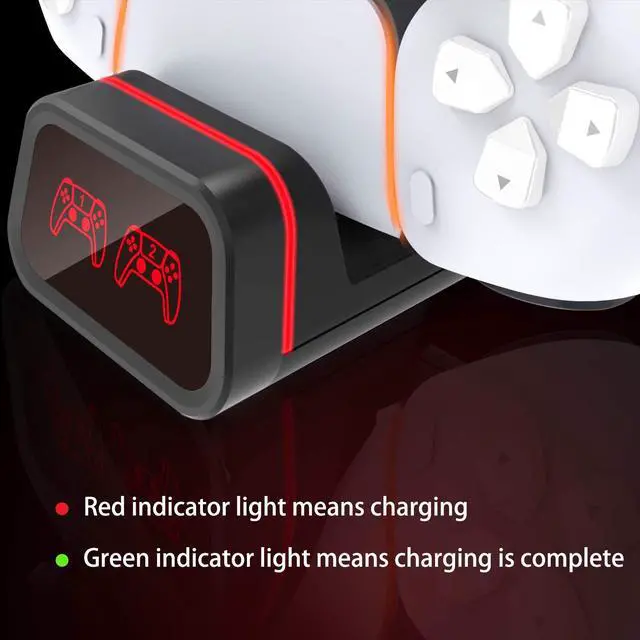 Alt view image 5 of 7 - 2-in-1 Fast Charging Dock for Switch Pro/PS5/Xbox Series X Controllers, Smart LED Indicator, Safe Charging with Overcharge Protection with USB-C Cable