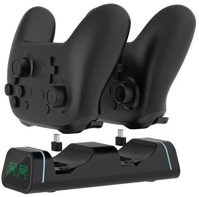 Alt view image 7 of 7 - 2-in-1 Fast Charging Dock for Switch Pro/PS5/Xbox Series X Controllers, Smart LED Indicator, Safe Charging with Overcharge Protection with USB-C Cable