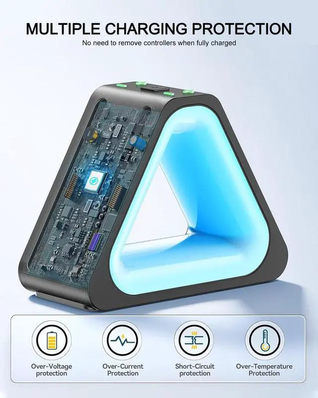 Alt view image 4 of 7 - Charging Station for Nintendo Switch 2 Joy Con, Dock for Joy Con Dual-Direction Magnetic Fast Charging Station with 7 Light Modes, Extended Controller Charger Stand for Nintendo Switch 2 Accessories