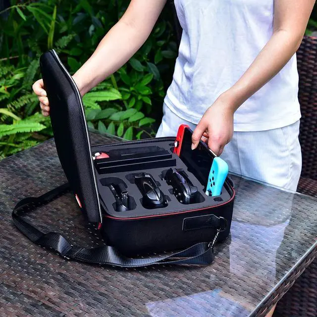 Alt view image 6 of 7 - Deluxe Hard Carrying Case Compatible with Nintendo Switch and Switch Oled 2021, Travel Bag Fit Switch Pro Controller