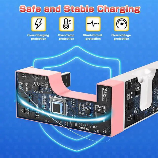 Alt view image 4 of 7 - Switch Charger Dock for Joy-Con Compatible with Nintendo Switch & OLED, Charger Base Station for 4 Joycon Controllers with LED Indicator, Charge Stand for Nintendo Switch/OLED