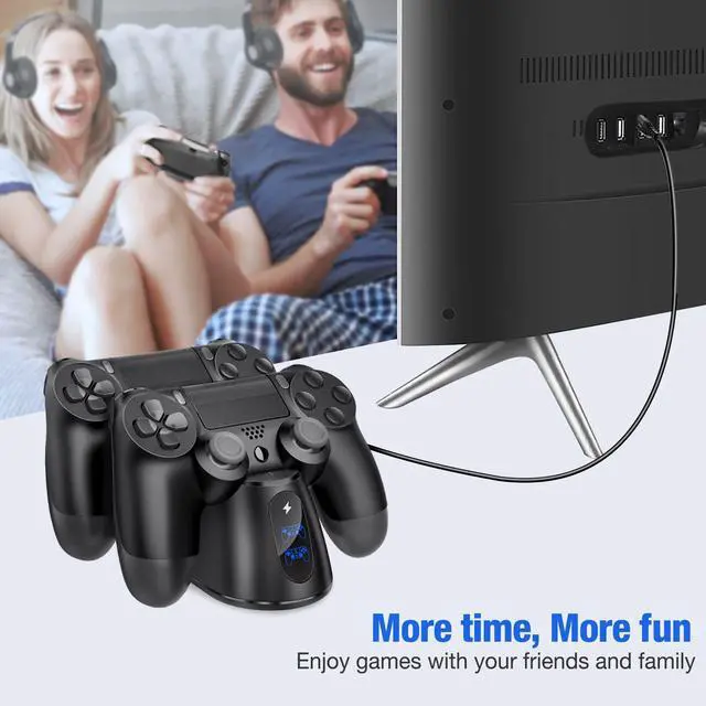 Alt view image 7 of 7 - PS4 Controller Charger Dock Station with Charging Cable,1.8Hour Fast-Charging PS4 Controller Charger Station for PlayStation 4 Dualshock 4 Chargers
