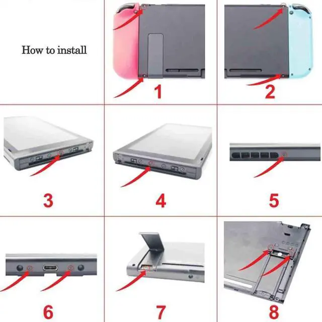 Alt view image 6 of 6 - Replacement Kickstand Stand Back Shell Holder Back Bracket Repair kit for Nintendo Switch Console