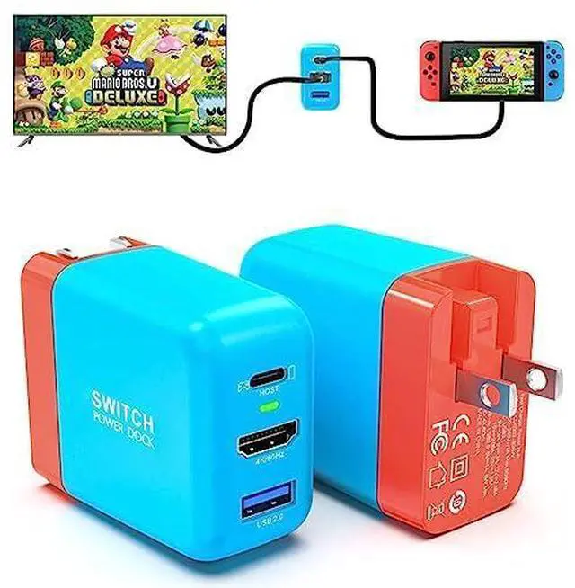 Main image of Portable Switch Dock Charger for Nintendo Switch - 36W TV Docking Station with 4K HDMI, USB-C PD Fast Charging, USB 2.0 - Full-Featured USB-C Cable Included